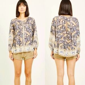 Spell & The Gypsy Balloon Sleeve Oasis Blouse In Nightshade Women's Size XS